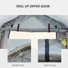 8' x 6' Outdoor Car Tent Carport Canopy Garage Storage Shelter with Roll-up Door, Steel Frame, PE Cover, Grey
