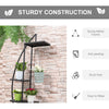 5 Tier Metal Plant Stand Half Moon Shape Ladder Flower Pot Holder Shelf for Indoor Outdoor Patio Lawn Garden Balcony Decor, 2 Pack, Black