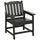 Plastic Patio Chairs, Outdoor Dining Chair with Armrests and Slatted Back, Outdoor Armchair for Lawn, Garden, Poolside, Backyard, Black