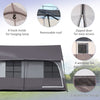 Grey 8-10 Man Camping Tent with Weatherproof Rain Cover, Double Layer Backpacking Family Shelter with Mesh Windows, Zipper Door