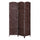 6' Tall Wicker Weave 3 Panel Room Divider Wall Divider, Brown