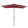 9' x 7' Patio Umbrella Outdoor Table Market Umbrella with Crank, Solar LED Lights, 45Â° Tilt, Push-Button Operation, for Deck, Wine Red