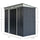 7' x 4' Backyard Garden Tool Storage Shed with Dual Locking Doors, 2 Air Vents and Steel Frame, Black/White