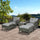 5 Pcs Rattan Wicker Lounge Chair Outdoor Patio Conversation Set with 2 Cushioned Chairs, 2 Ottomans & Tempered Glass Top Coffee Table, Grey