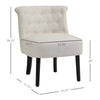 Modern Accent Leisure Chair with Mid Back Button-Tufted Upholstered Fabric and Wooden Legs for Living Room and Bedroom, Beige
