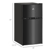 Double Door Mini Fridge with Freezer, 3.2 Cu.Ft Compact Refrigerator with Adjustable Shelf, Adjustable Thermostat and Reversible Door, Black