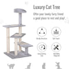 40" Modern Cat Tree 5 Level Revolving Steps Kitten Scratcher Stairs Climbing Tower Activity Center Rest Post Plush Perch Pet Furniture