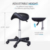 Adjustable Hydraulic Swivel Salon Massage Spa Seat Tattoo Parlor Rolling Saddle Stool with PU Leather - Black