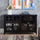 Modern Sideboard with Storage, Console Table, Buffet Cabinet with Glass Doors for Living Room, Espresso