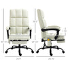 Vibration Massage Office Chair, Reclining Computer Chair with USB Port, Remote Control, Side Pocket and Footrest, Cream White
