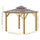 10' x 10' Hardtop Gazebo Canopy Patio Shelter Outdoor with Solid Wood Frame, Steel Double Tier Roof, Brown