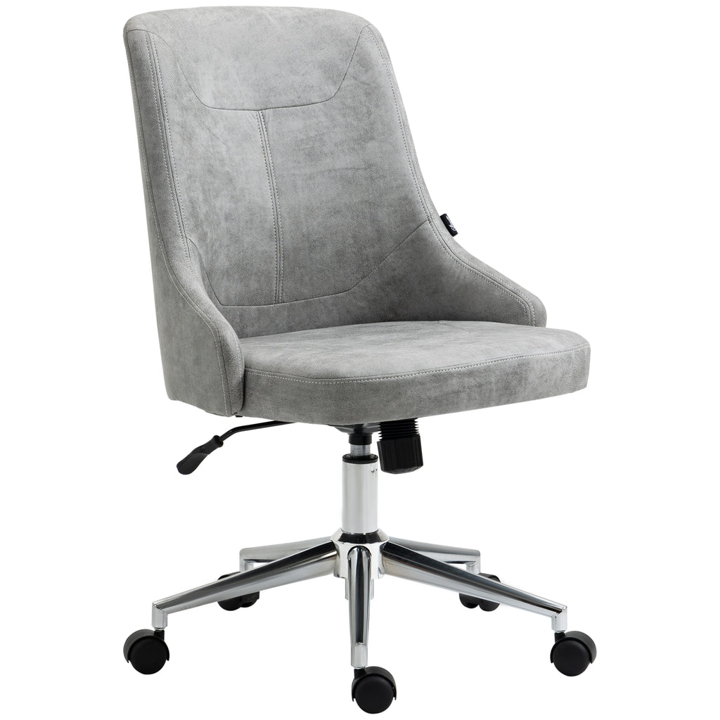 Mid-Back Home Office Chair, Height Adjustable Task Chair with 360 Degree Swivel and Tilt Function, Grey